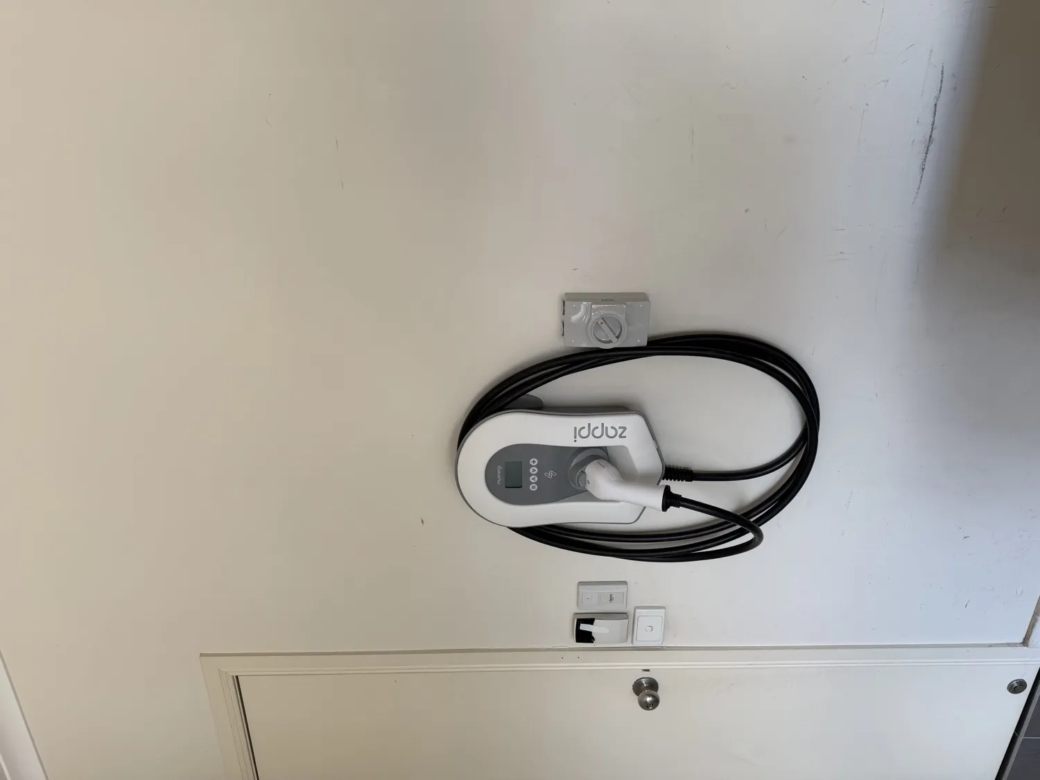 Zappi home EV charger installed inside a Melbourne garage by Power Amp Electrical